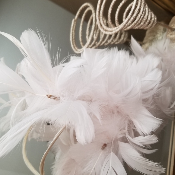 ❗Vintage Art Deco Rose Gold Glitter Peacock Tree Topper with Feather Tail❗ - Picture 6 of 12